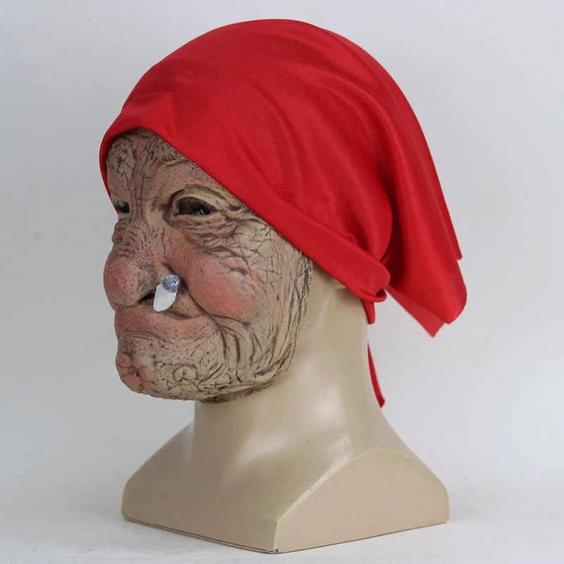 Alte Rauchende Frau Maske Smoking Granny