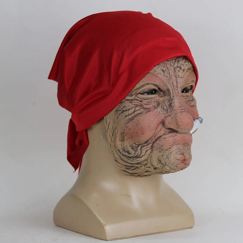 Alte Rauchende Frau Maske Smoking Granny