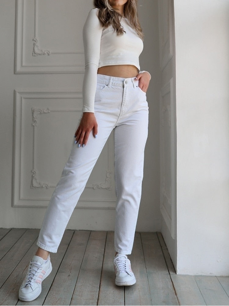Mom Jeans Weiss